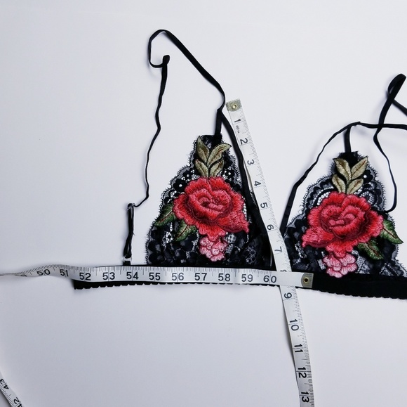 Strappy Lace Embroidered Bra Bralett - Picture 3 of 6